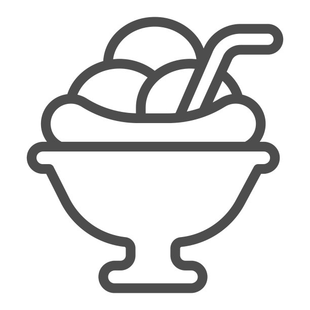 玻璃花瓶冰淇淋线图标冰淇淋图片下载