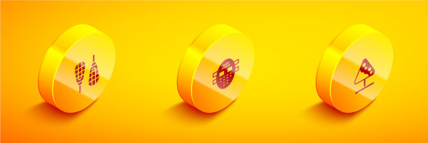 设置等距雪鞋，曲棍球面具和路标图片下载