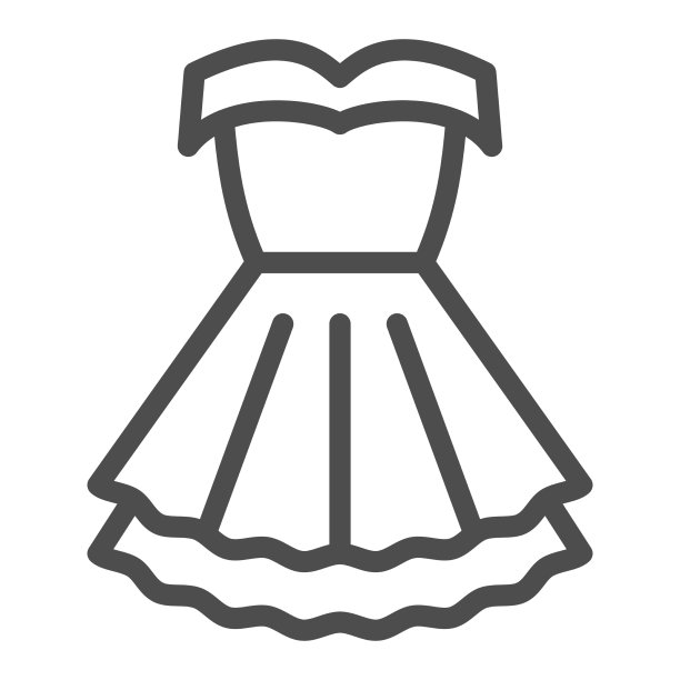女性派对服装线图标8月概念图片下载