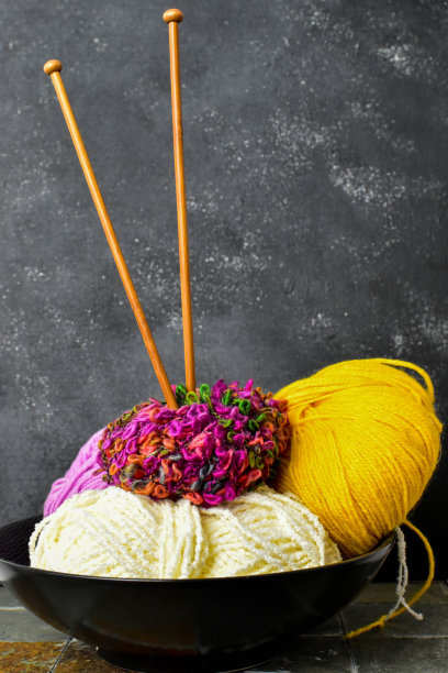 羊毛和纱线球的时尚照片图片下载