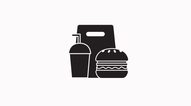 外带饮品汉堡图标图片下载