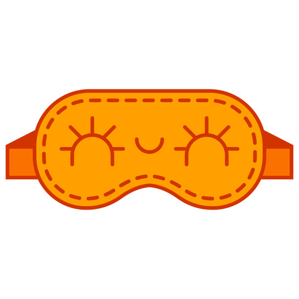 可爱的睡眠面具与睫毛矢量卡通插图孤立在一个白色的背景。图片下载