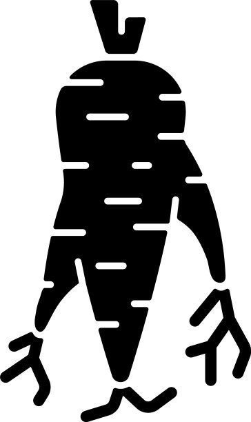 韩参根黑色字形图标图片下载