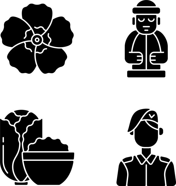 韩国人的象征符号设为黑色象形文字图片下载