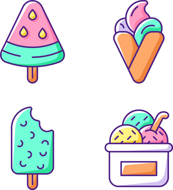 冰淇淋类型设置RGB颜色图标图片下载