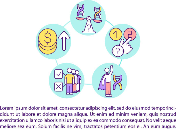 伦理问题基因治疗概念线图标图片下载