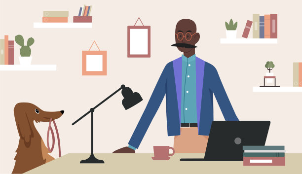 宠物主人人和自己的动物顽皮的狗图片下载