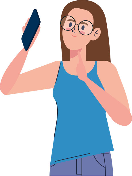 有智能手机的女性影响者图片下载