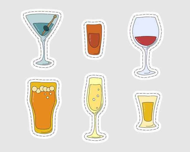 马提尼朗姆酒红酒啤酒香槟龙舌兰酒图片下载