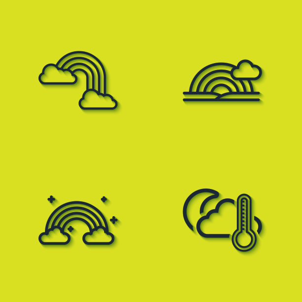 用云朵和温度计设置彩虹图片下载