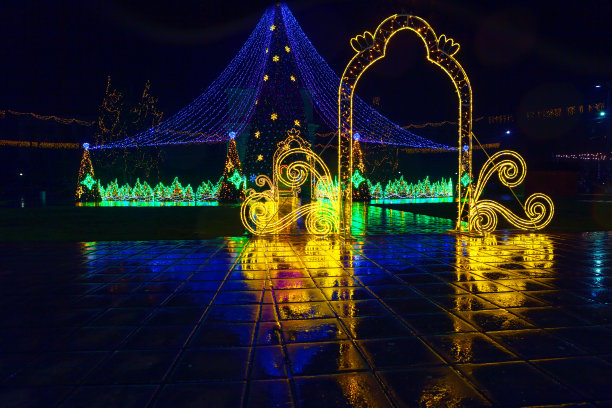 圣诞夜的街道图片下载