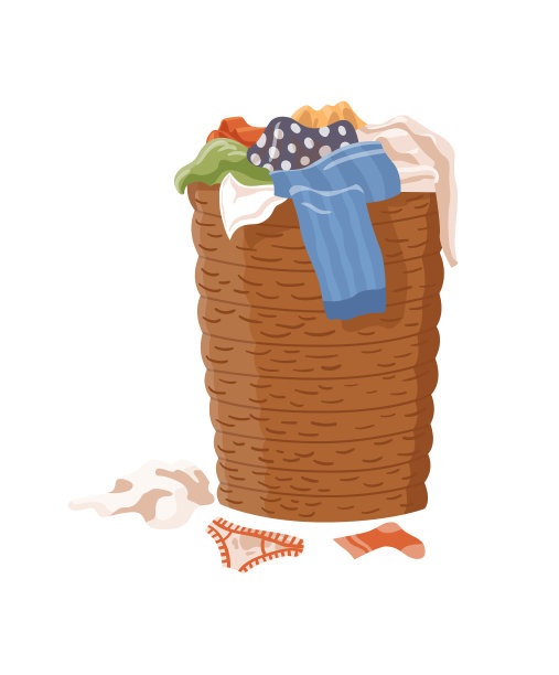 脏衣服装满了臭烘烘的洗衣篮图片下载