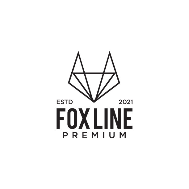 狐狸头单线标志设计模板图片下载