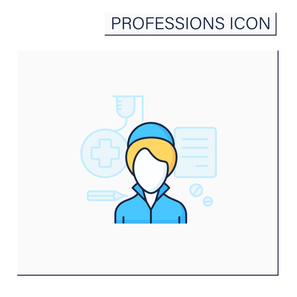 护士彩色图标图片下载