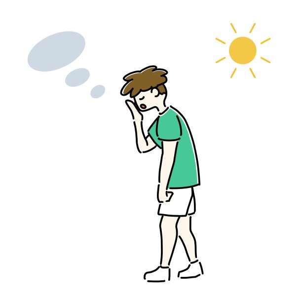 一个年轻人边走边打哈欠图片下载