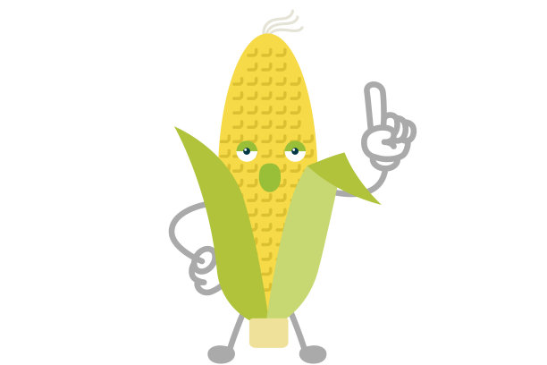 矢量插图的简单和可爱的玉米字符点图片下载