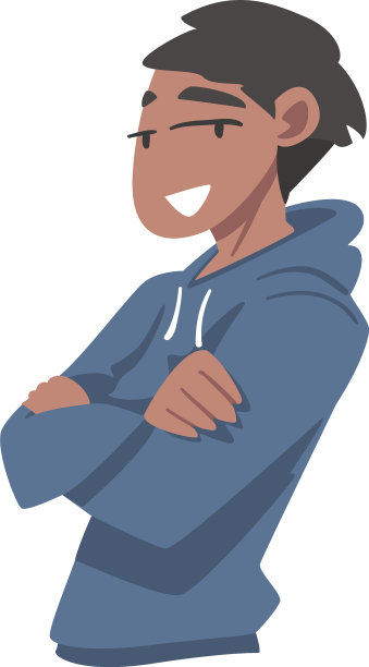 自信的非洲裔美国女孩站着折叠图片下载