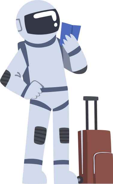 宇航员带着旅行箱旅行图片下载