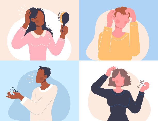 女性和男性角色脱发图片下载