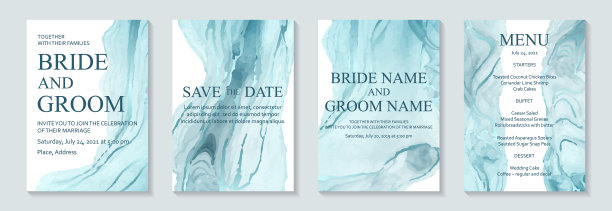 水彩背景与抽象的蓝色墨水波上的白色。图片下载