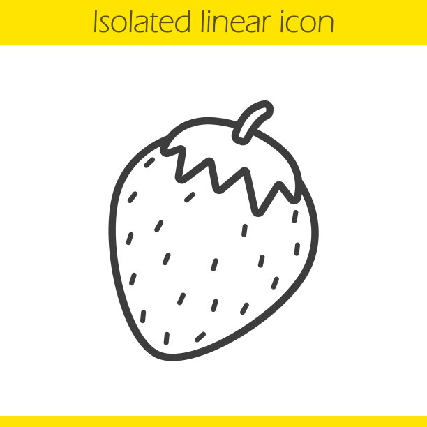 草莓线性图标图片下载