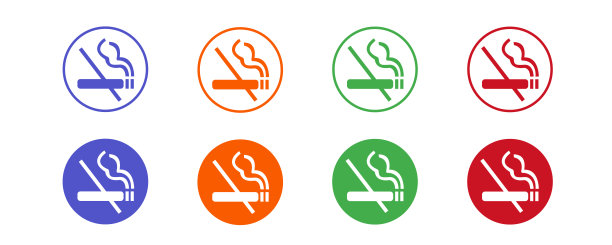 吸烟区图标设置。矢量图图片下载