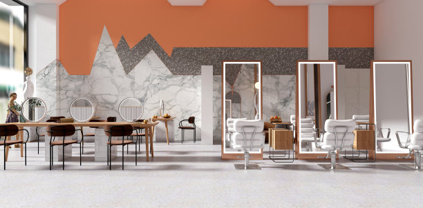 3d渲染的美容和美发沙龙图片下载