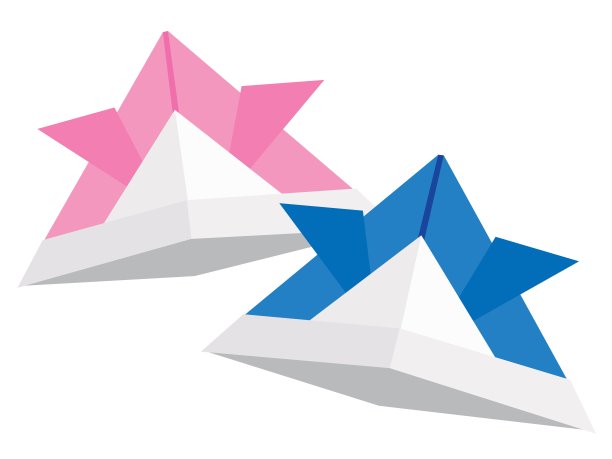 图解的折纸武士头盔。图片下载