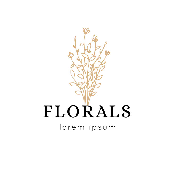 野花手绘花束。花矢量标签模板。图片下载