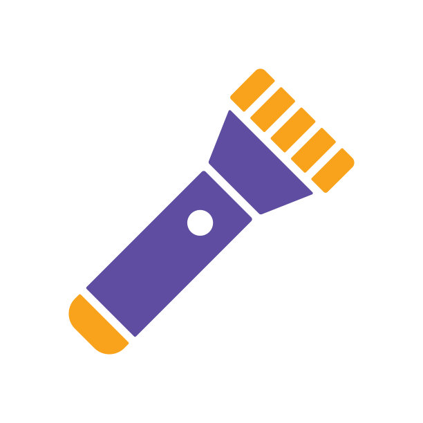 手电筒字形图标。露营和远足标志图片下载