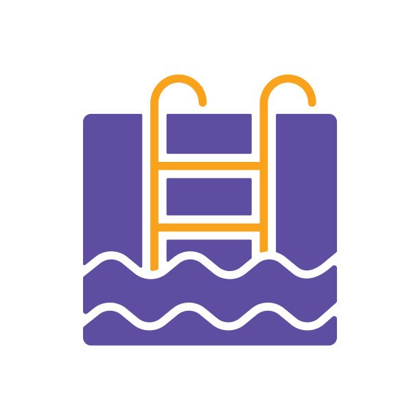 游泳池平面矢量孤立符号字形图标图片下载