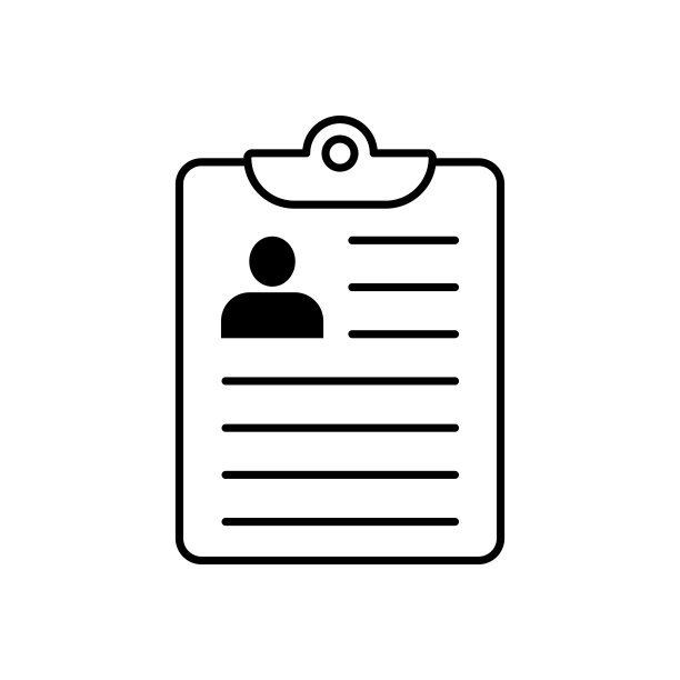 简历图标，cv签名，白色背景上的矢量插图。图片下载