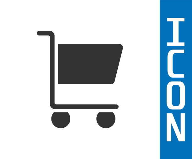灰色购物车图标孤立在白色背景。网上购物的概念。送货服务信号。超市篮的象征。向量图片下载