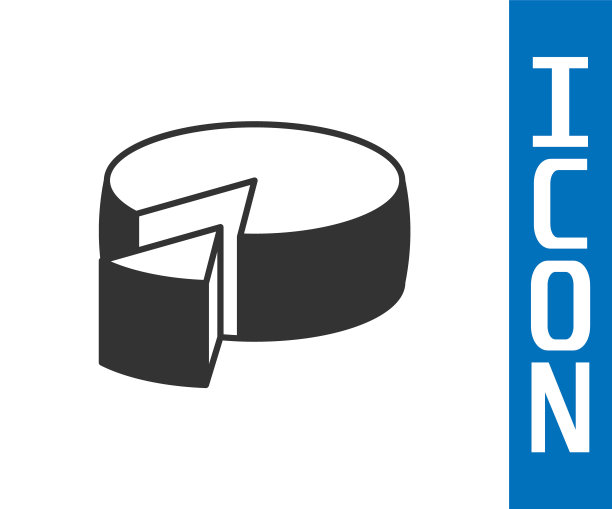 灰色奶酪图标孤立在白色背景。向量图片下载