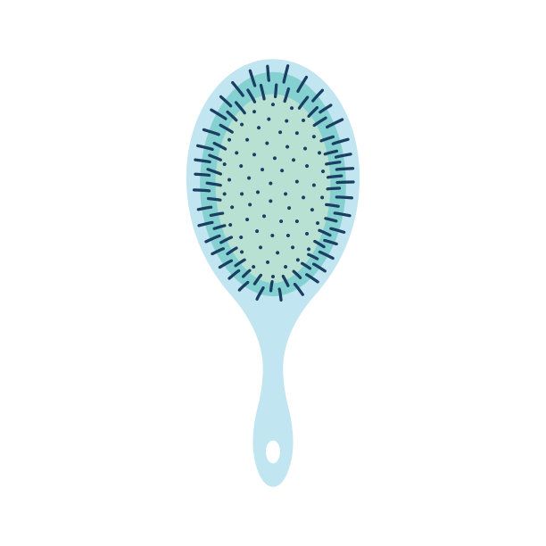 按摩梳子用于隔离头发上的白色图片下载
