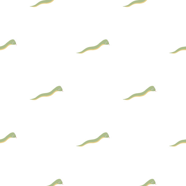 极简风格无缝图案与绿色小虫轮廓形状。白色背景。图片下载