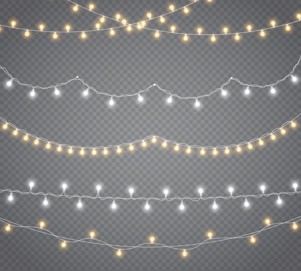 发光的灯，圣诞花环，led霓虹灯。图片下载