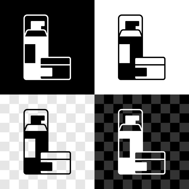 设置剃须凝胶泡沫图标隔离在黑色和白色，透明的背景。剃须膏。向量图片下载