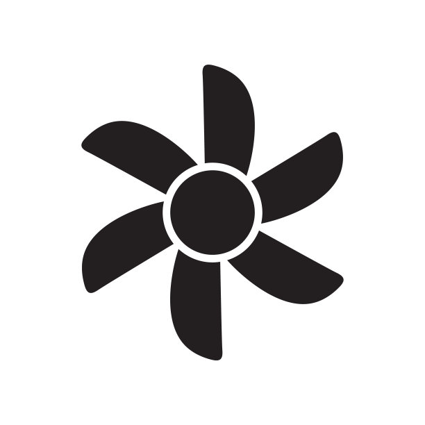 冷却风扇图标。凉爽风扇矢量符号，电气空气工业标志，电动风气候工业螺旋桨叶片图片下载