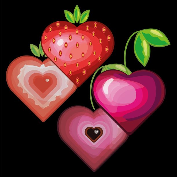 美丽可口的浆果心图片下载