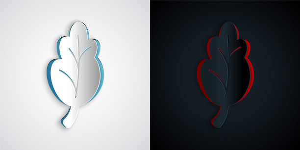 剪纸韩国食物泡菜，白菜图标孤立在灰色和黑色的背景。纸艺术风格。向量图片下载