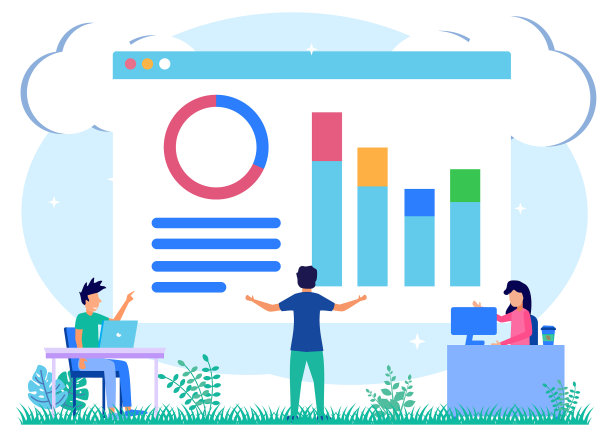 图形卡通人物在线工作会议图片下载