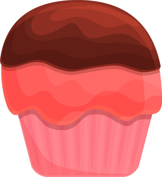 糖霜松饼图标卡通和扁平风格图片下载