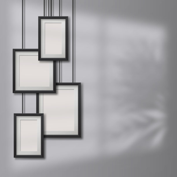 图片，相框在透明的背景与软覆盖阴影从窗户和植物外面。图片下载