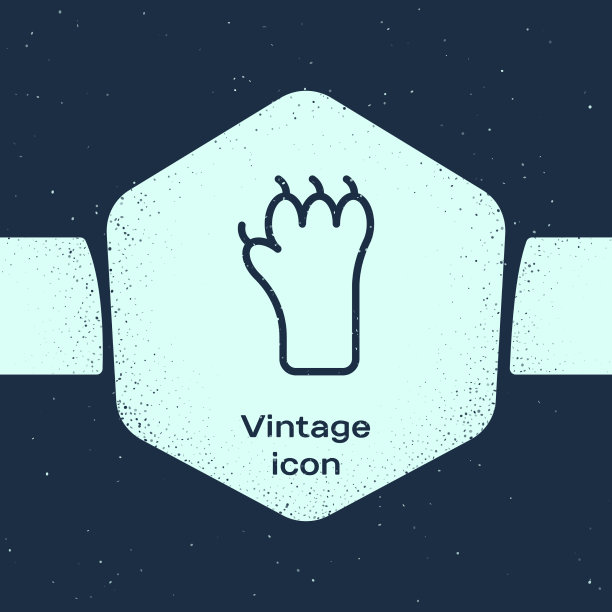 垃圾路线爪印图标孤立在蓝色图片下载