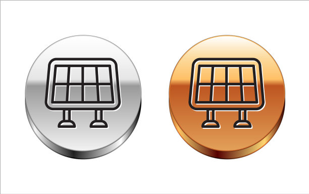 黑线太阳能面板图标隔离上图片下载