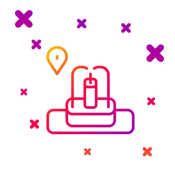 彩色线位置与喷泉图标隔离上图片下载