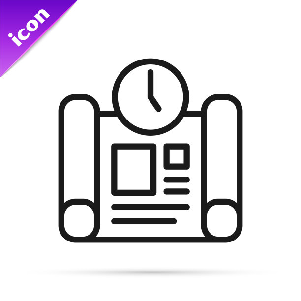 黑线商业项目时间计划图标图片下载