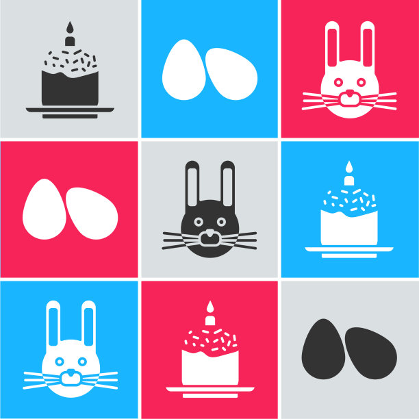 设置复活节蛋糕和蜡烛复活节彩蛋和复活节图片下载