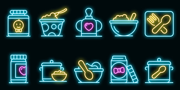 厨房图标设置霓虹灯图片下载